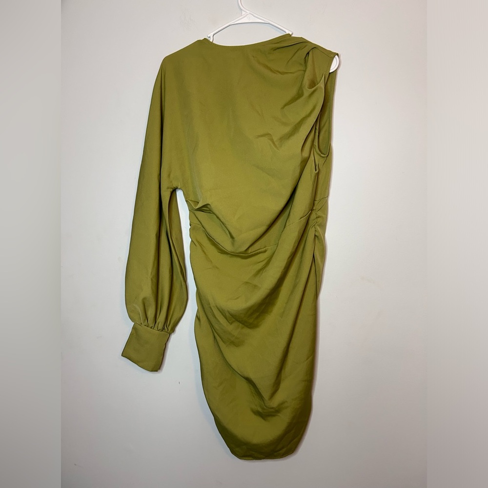 Pretty Little Thing olive dress